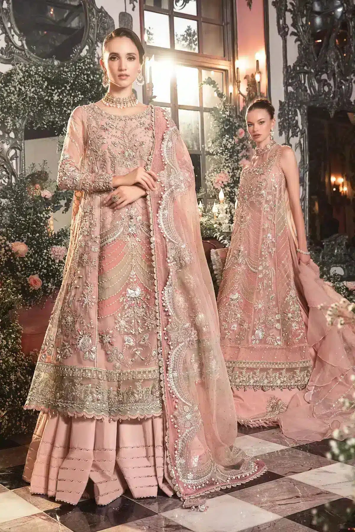 Maria B | Mbroidered Wedding Edition 23 | Pastel Pink BD-2706 - House Of Anaya