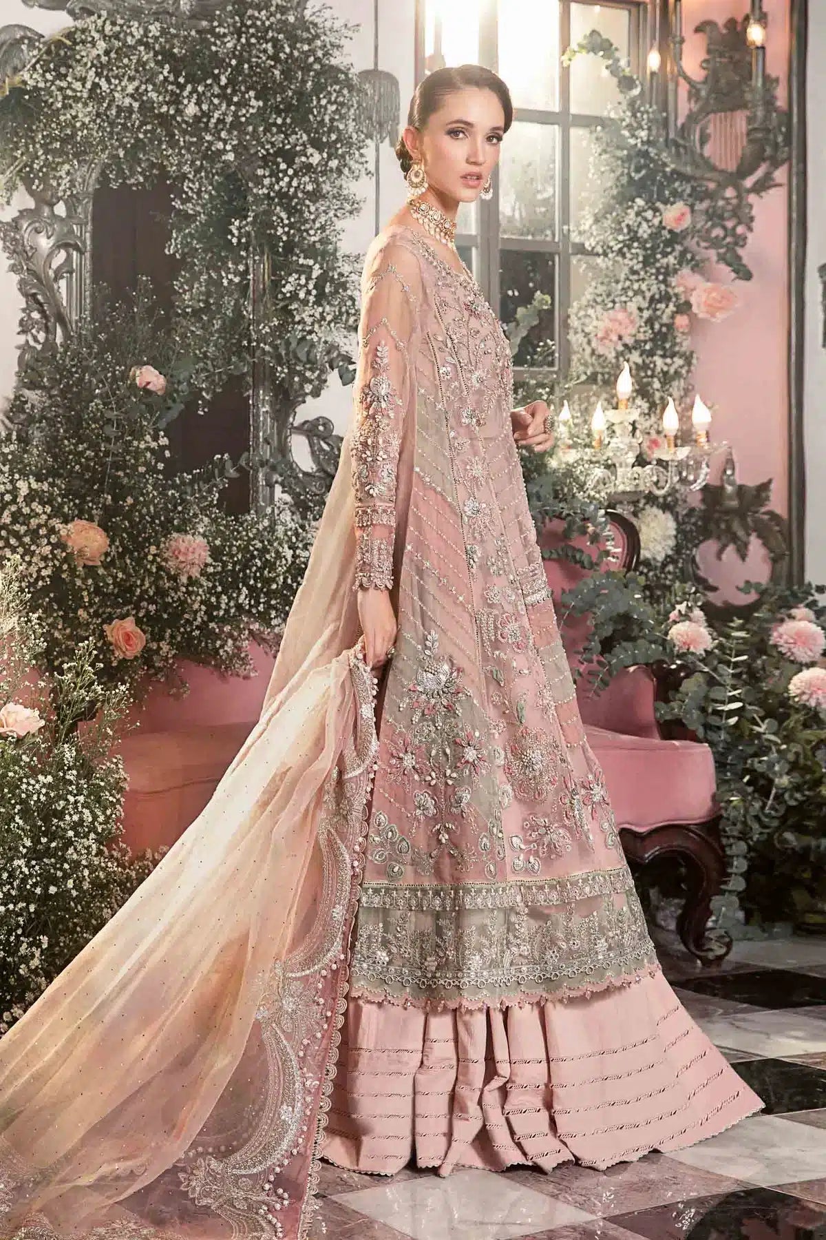 Maria B | Mbroidered Wedding Edition 23 | Pastel Pink BD-2706 - House Of Anaya