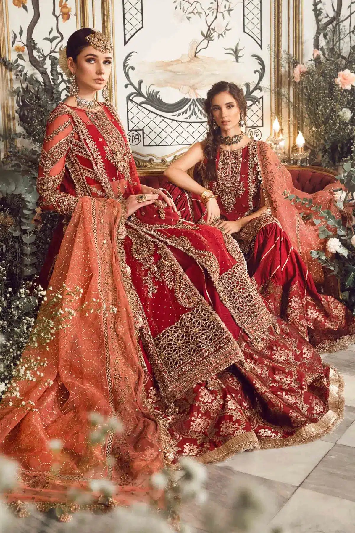 Maria B | Mbroidered Wedding Edition 23 | Maroon BD-2708 - House Of Anaya