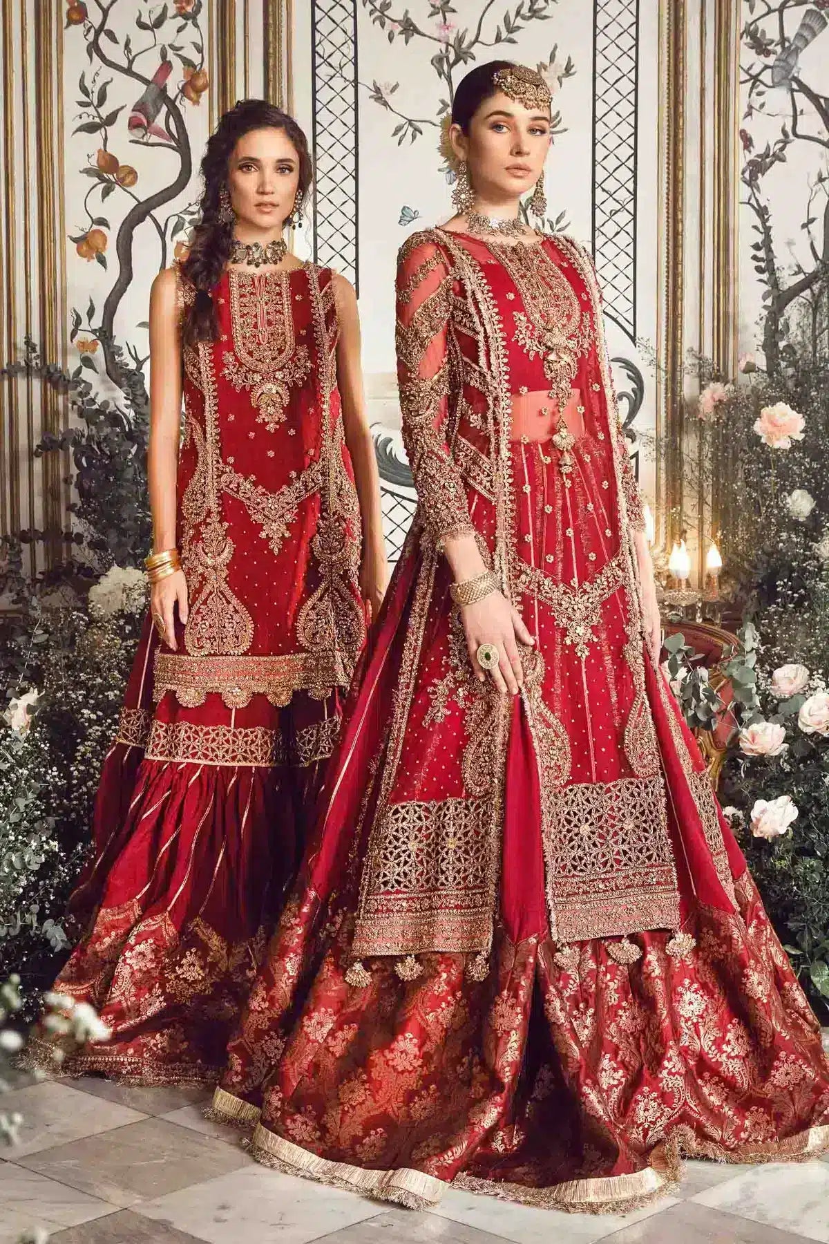 Maria B | Mbroidered Wedding Edition 23 | Maroon BD-2708 - House Of Anaya