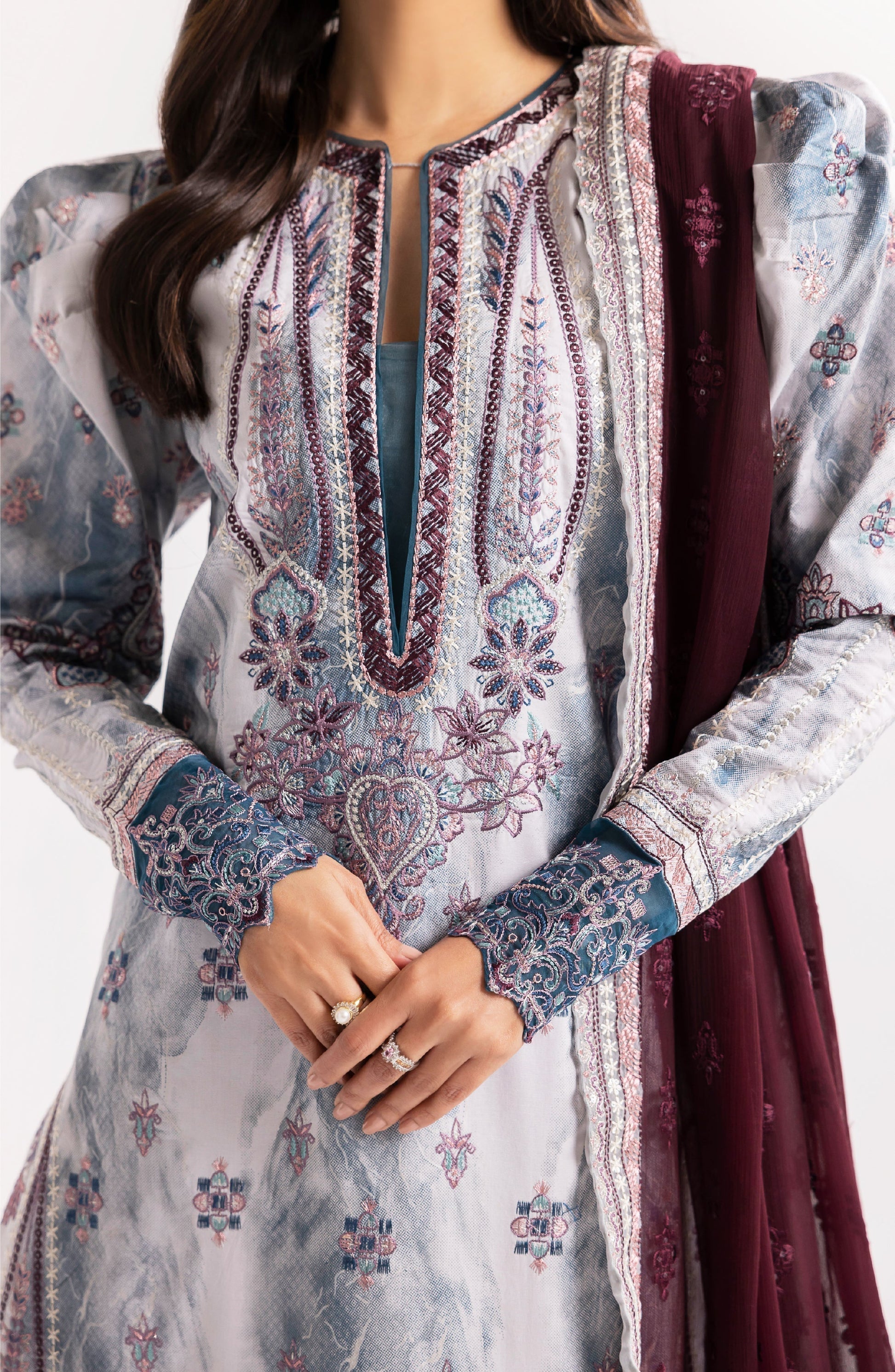 Maryum N Maria | Eid Luxury Lawn 24 | Jahanara - House Of Anaya