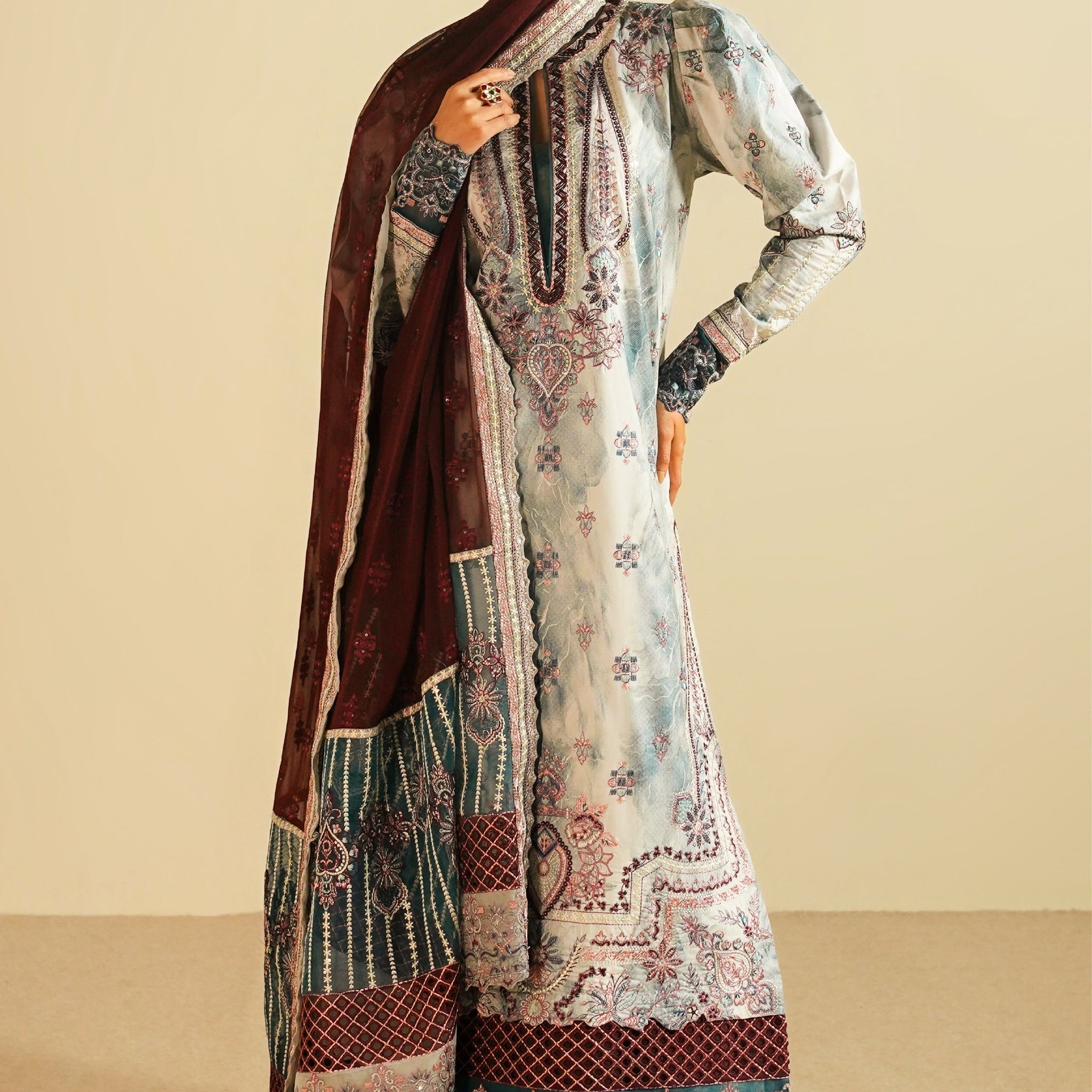 Maryum N Maria | Eid Luxury Lawn 24 | Jahanara - House Of Anaya