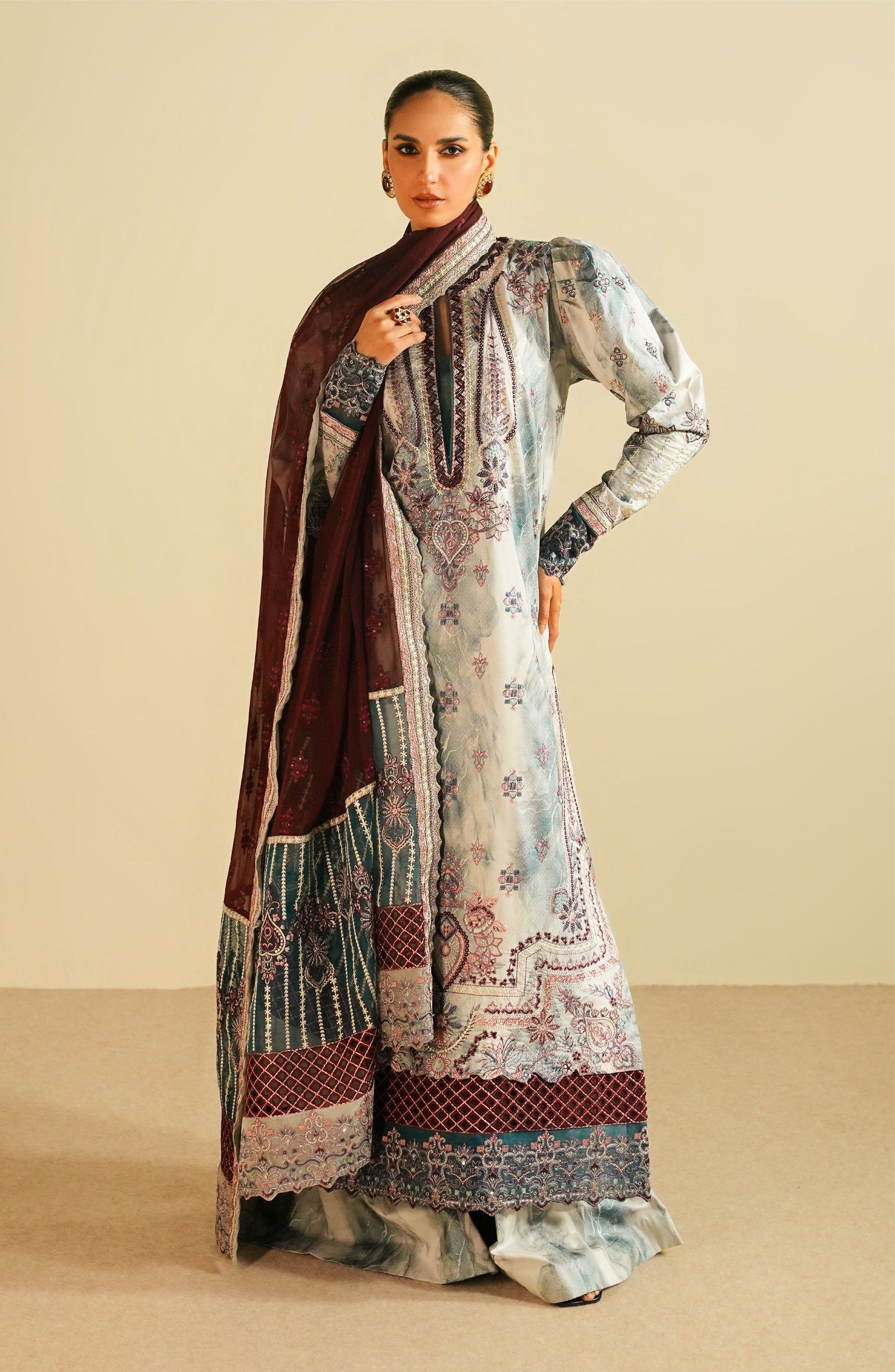 Maryum N Maria | Eid Luxury Lawn 24 | Jahanara - House Of Anaya