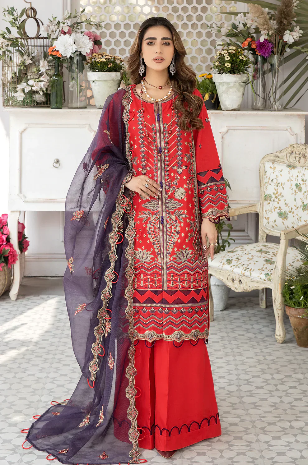Mohagni | Muntazir Luxury Lawn 24 | AM-10 - House of Zarish