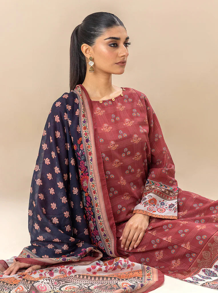 Morbagh | Lawn Collection 24 | ROYALTY RED - House of Zarish