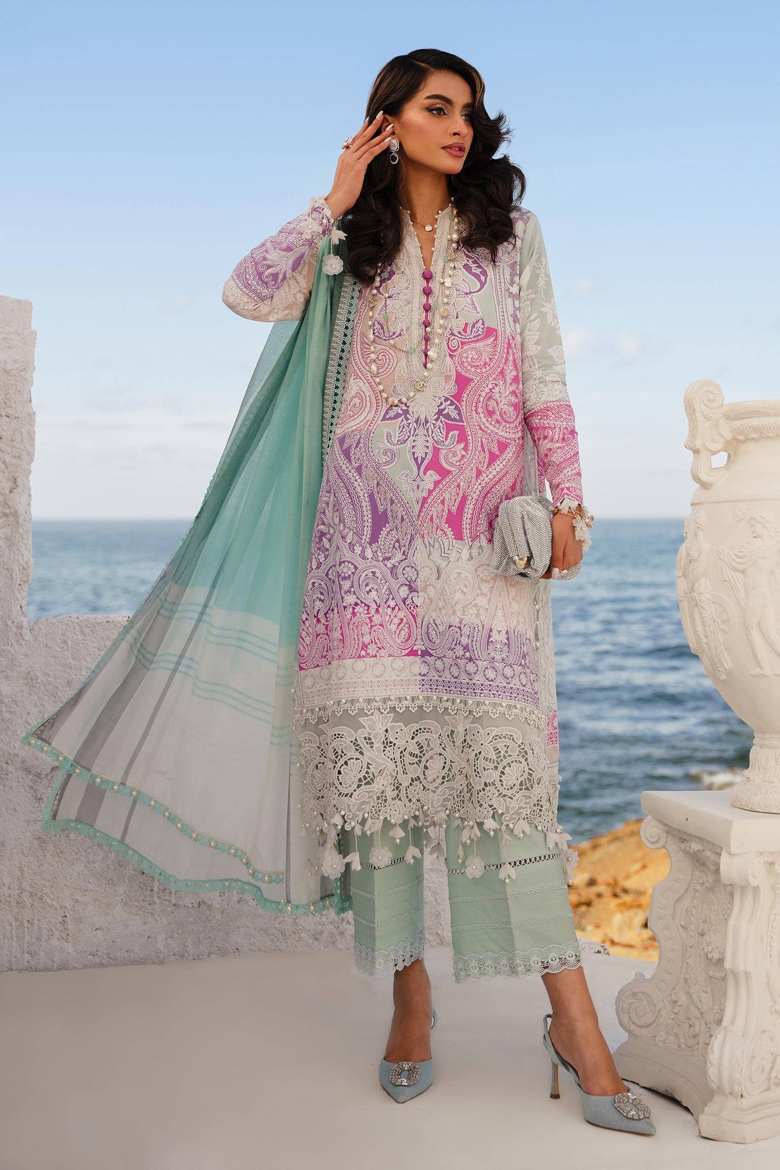 Sana Safinaz | Muzlin Spring 24 | M241-015B-DG - House Of Anaya