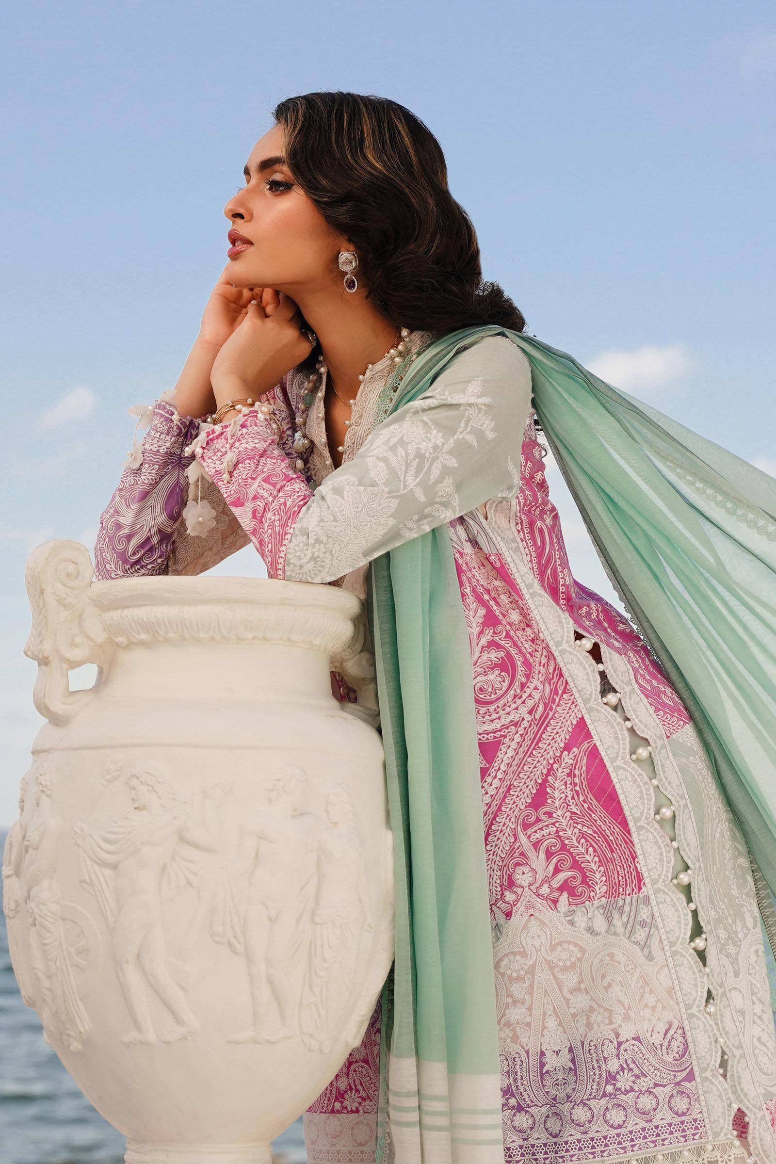 Sana Safinaz | Muzlin Spring 24 | M241-015B-DG - House Of Anaya