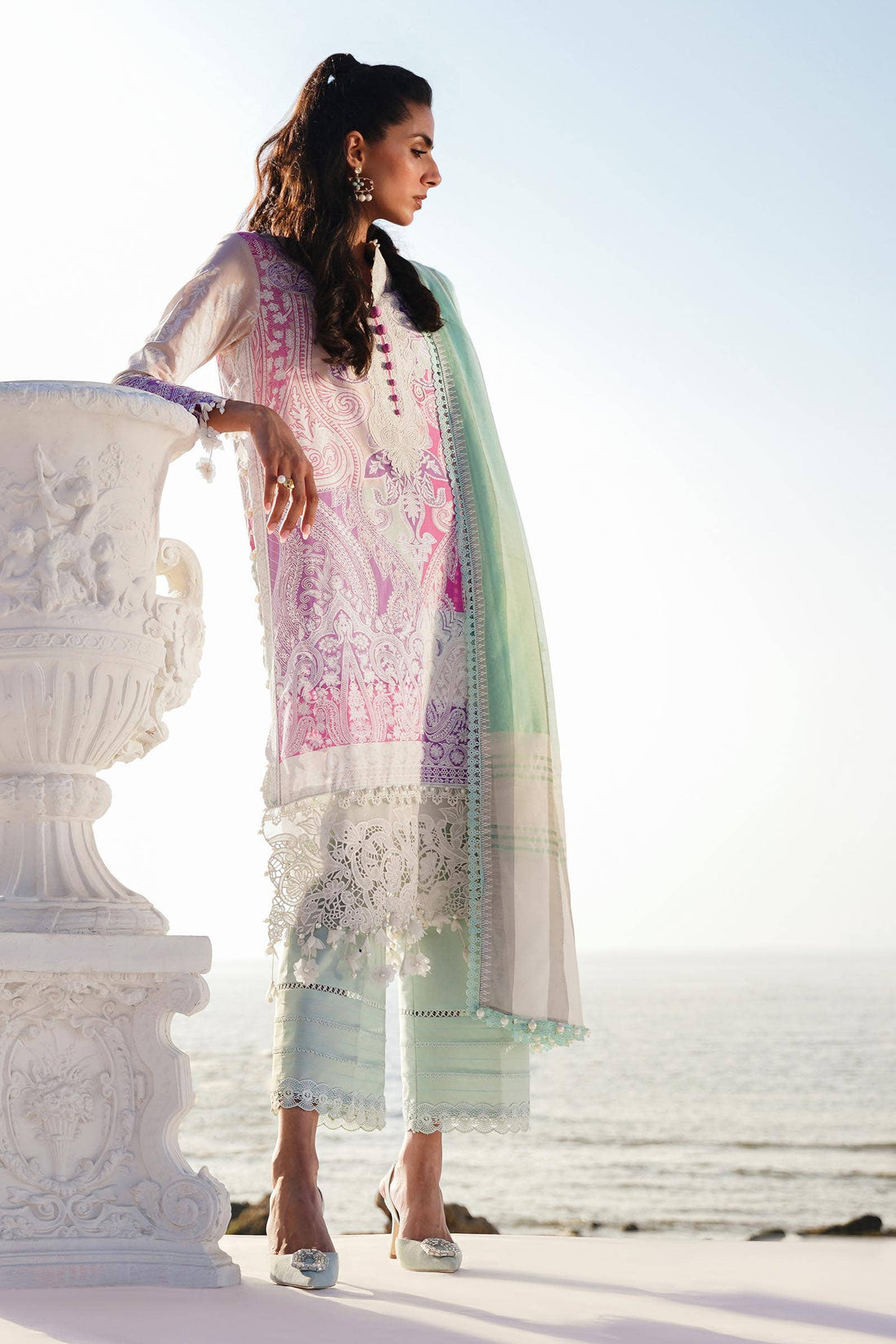 Sana Safinaz | Muzlin Spring 24 | M241-015B-DG - House Of Anaya