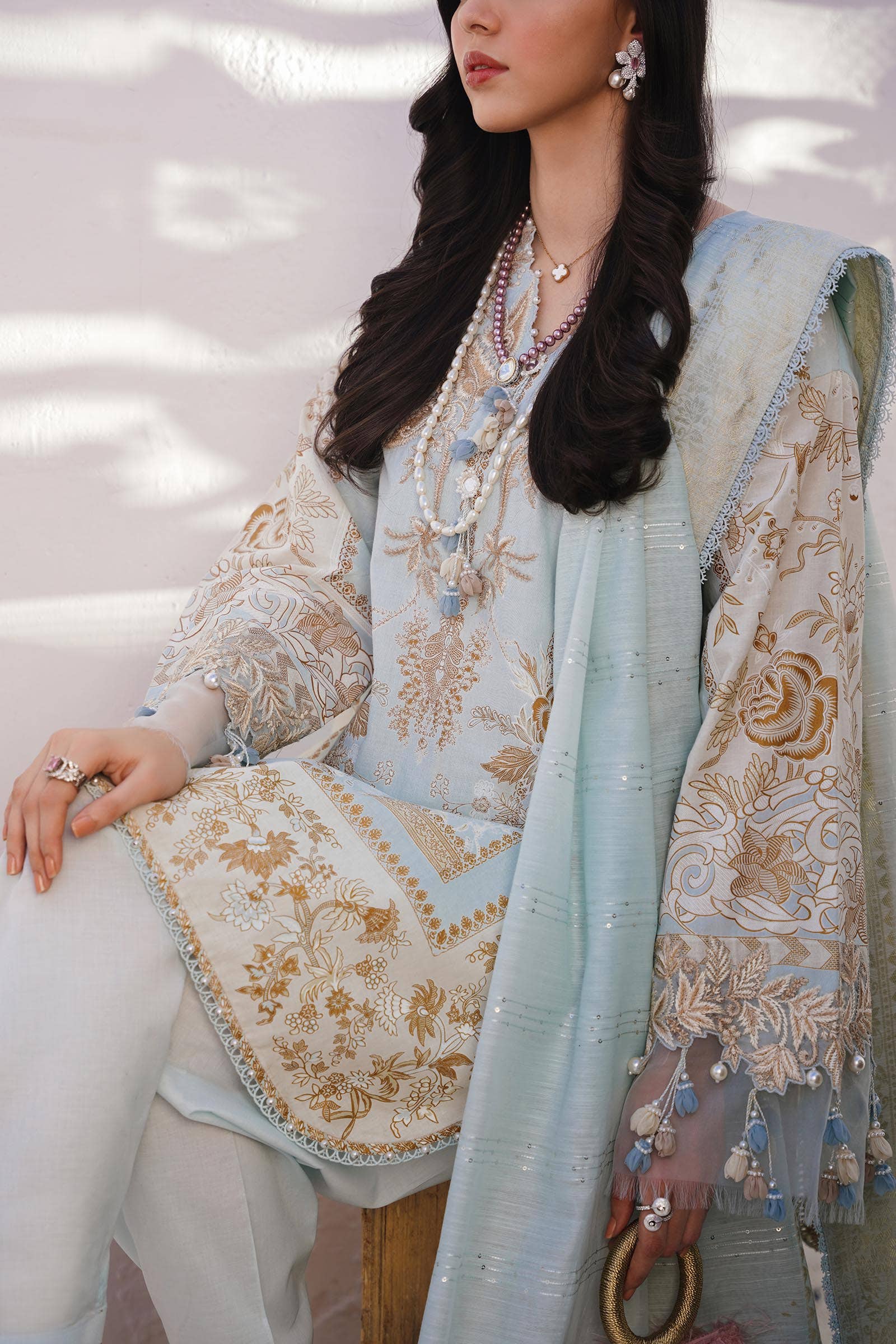 Sana Safinaz | Muzlin Spring 24 | M241-018B-CM - House Of Anaya