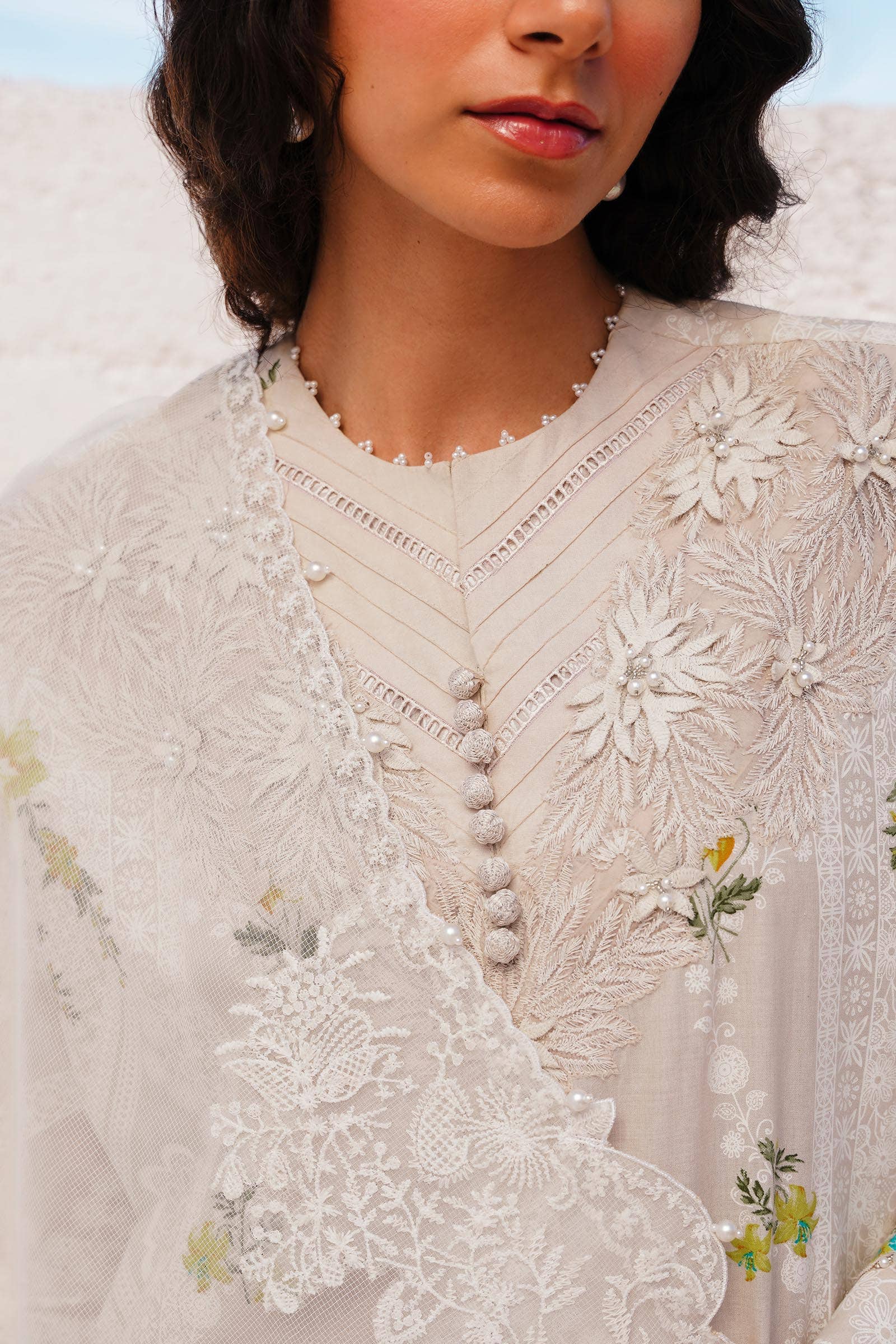 Sana Safinaz | Muzlin Spring 24 | M241-020A-CW - House Of Anaya