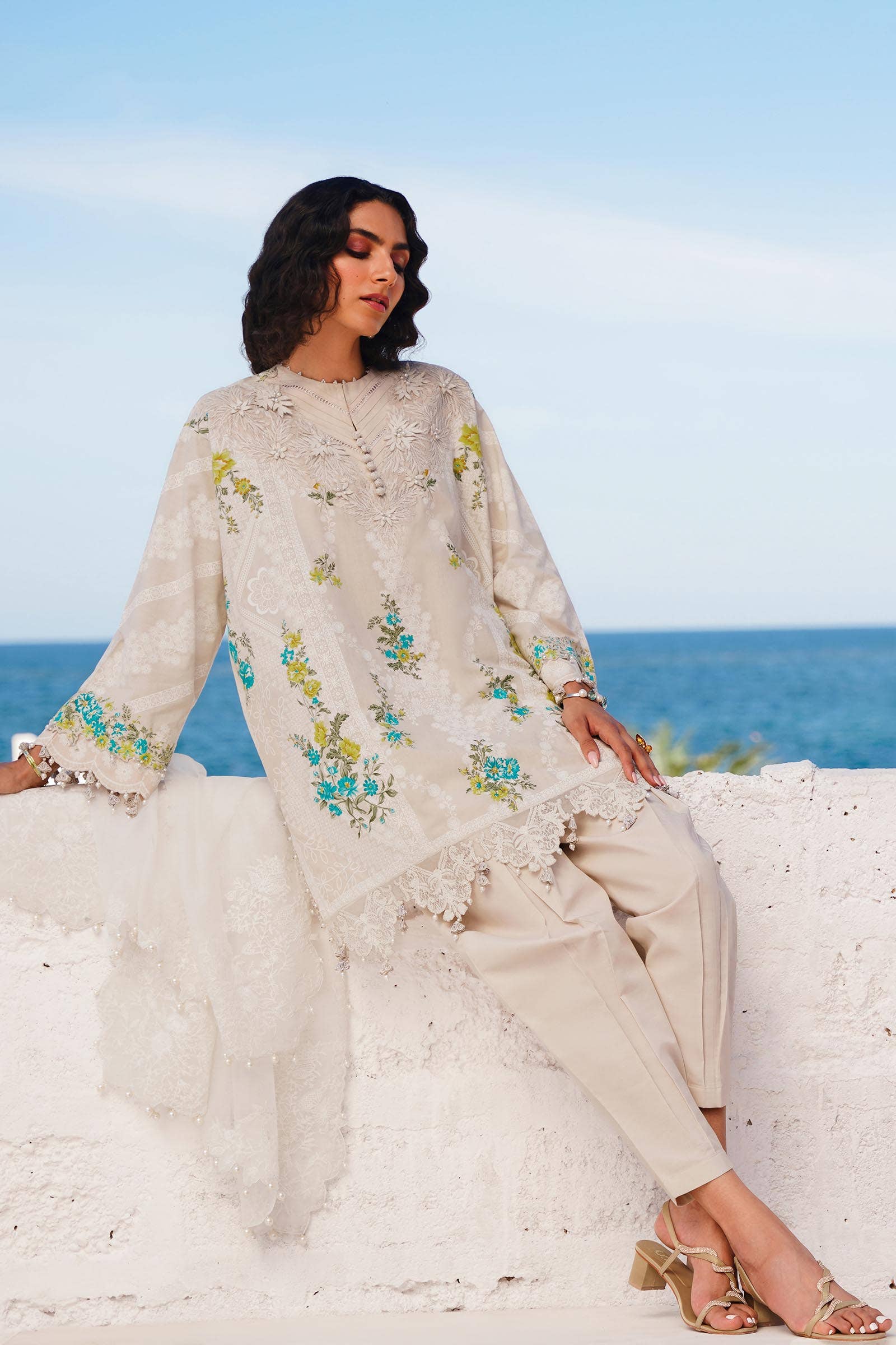 Sana Safinaz | Muzlin Spring 24 | M241-020A-CW - House Of Anaya