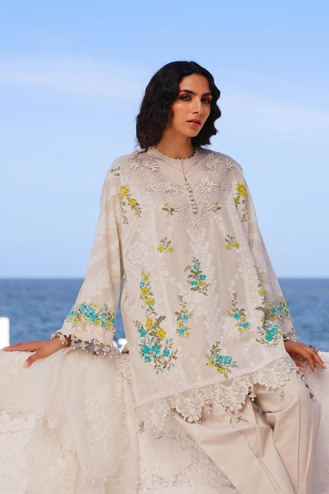 Sana Safinaz | Muzlin Spring 24 | M241-020A-CW - House Of Anaya