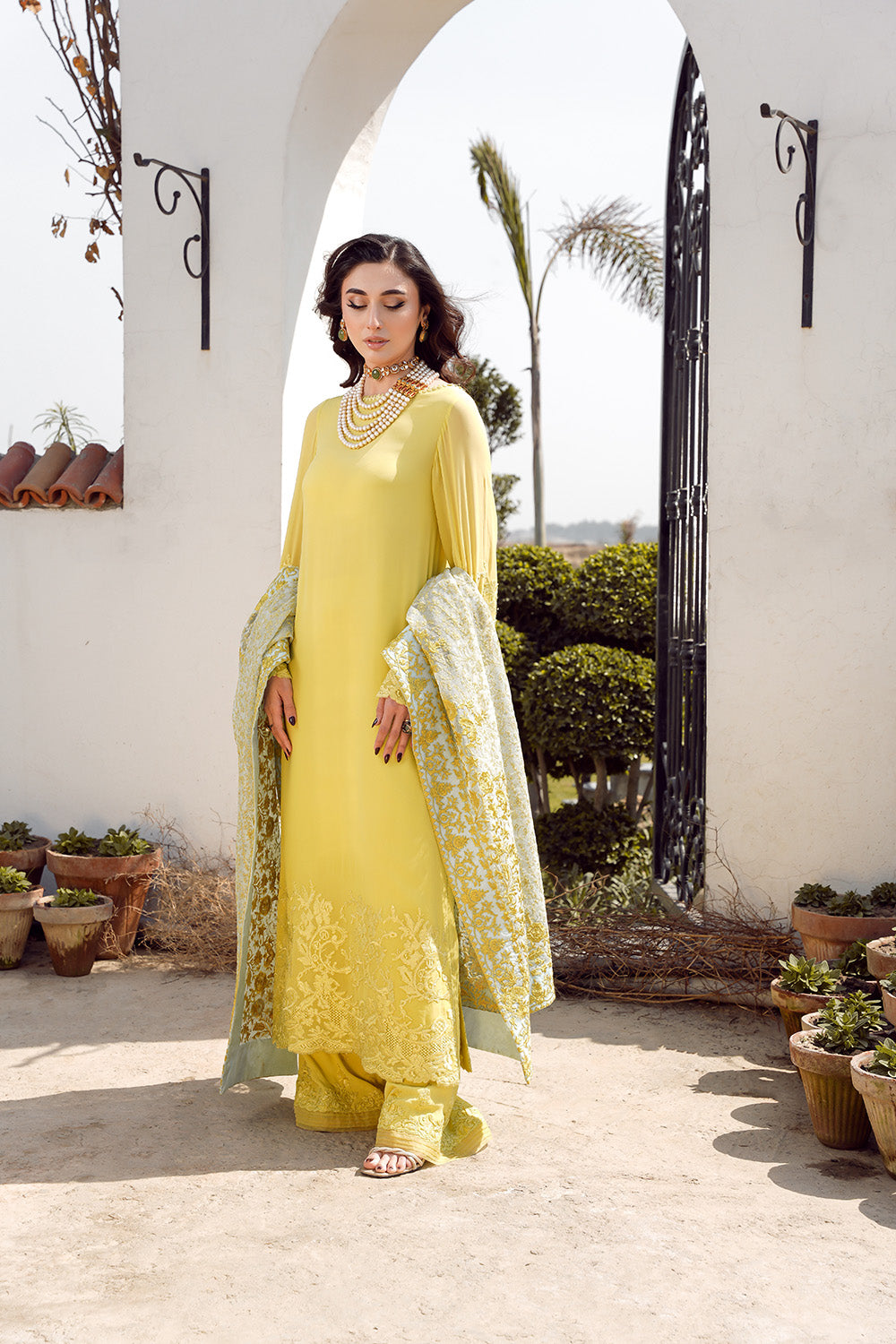 Nilofer Shahid | Verve Summer 24 | Evara (3pc)  Verve SS 24 - House of Zarish