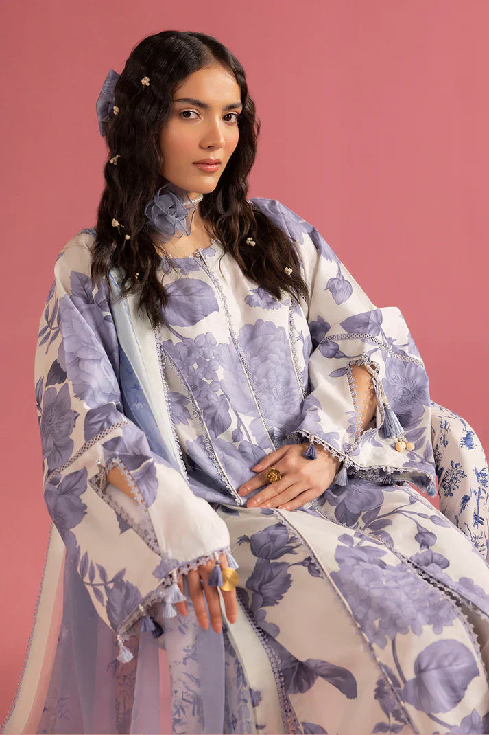 Alizeh | Sheen Lawn Prints 24 | Pearl Mist - House Of Anaya