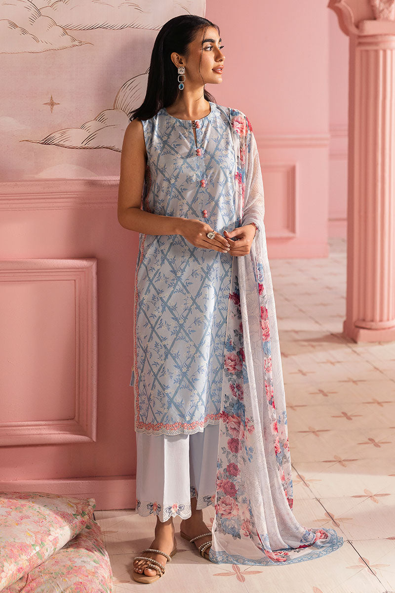Cross Stitch | Premium Lawn 25 | AQUA ICE - House Of Zarish