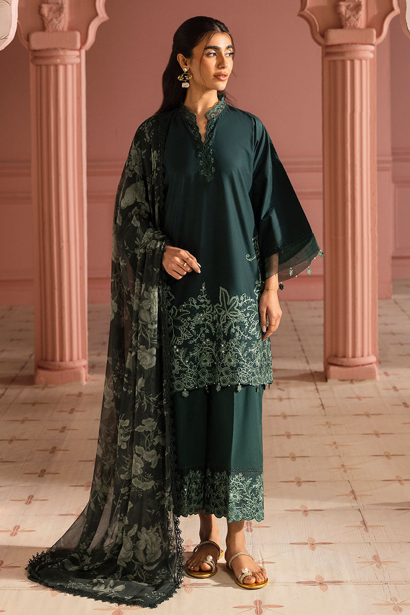 Cross Stitch | Premium Lawn 25 | VIRIDIAN GREEN - House Of Zarish