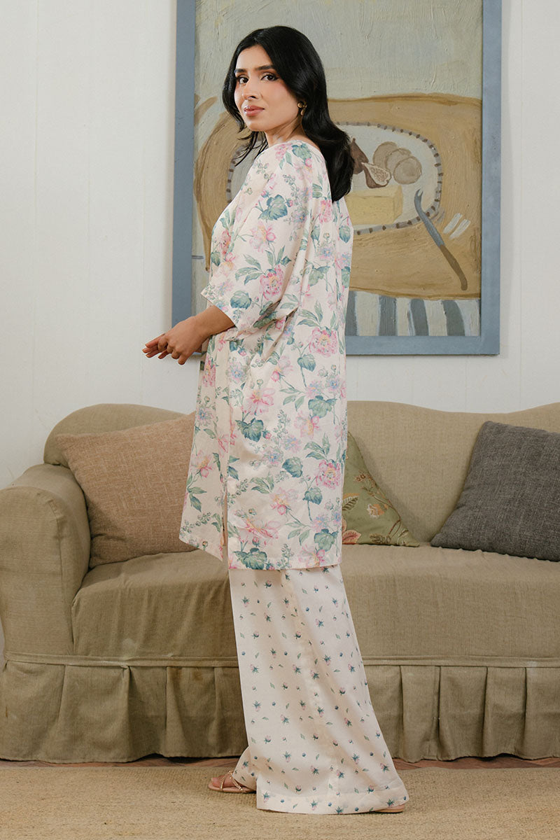 Cross Stitch | Daily Wear 25 | WHITE ORNATE-2 PC - House Of Anaya