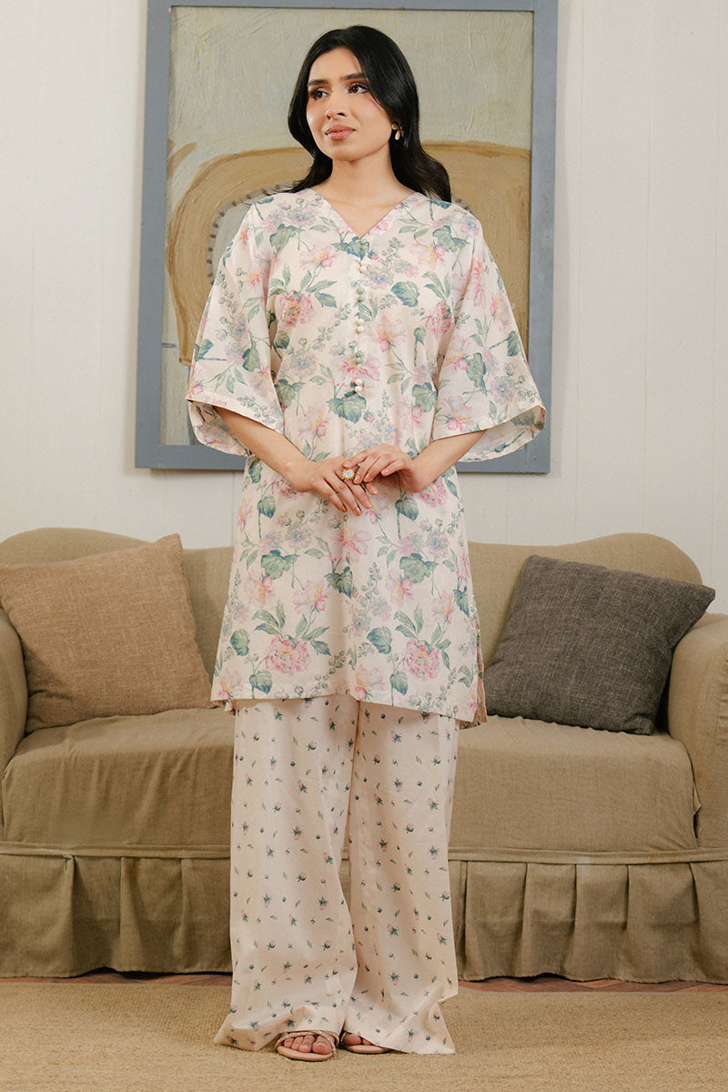 Cross Stitch | Daily Wear 25 | WHITE ORNATE-2 PC - House Of Anaya