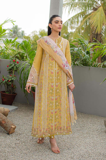 Qalamkar | Q Line Lawn Collection | JK-15 MIEL - House Of Anaya