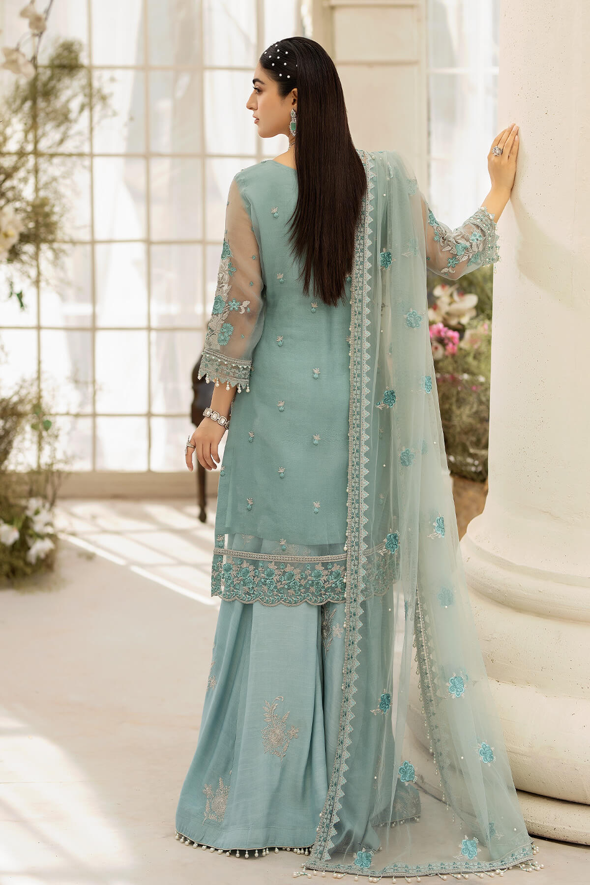 Raeesa Premium | Dehleez Formals | DL-1013 Caribbean Coast - House Of Anaya