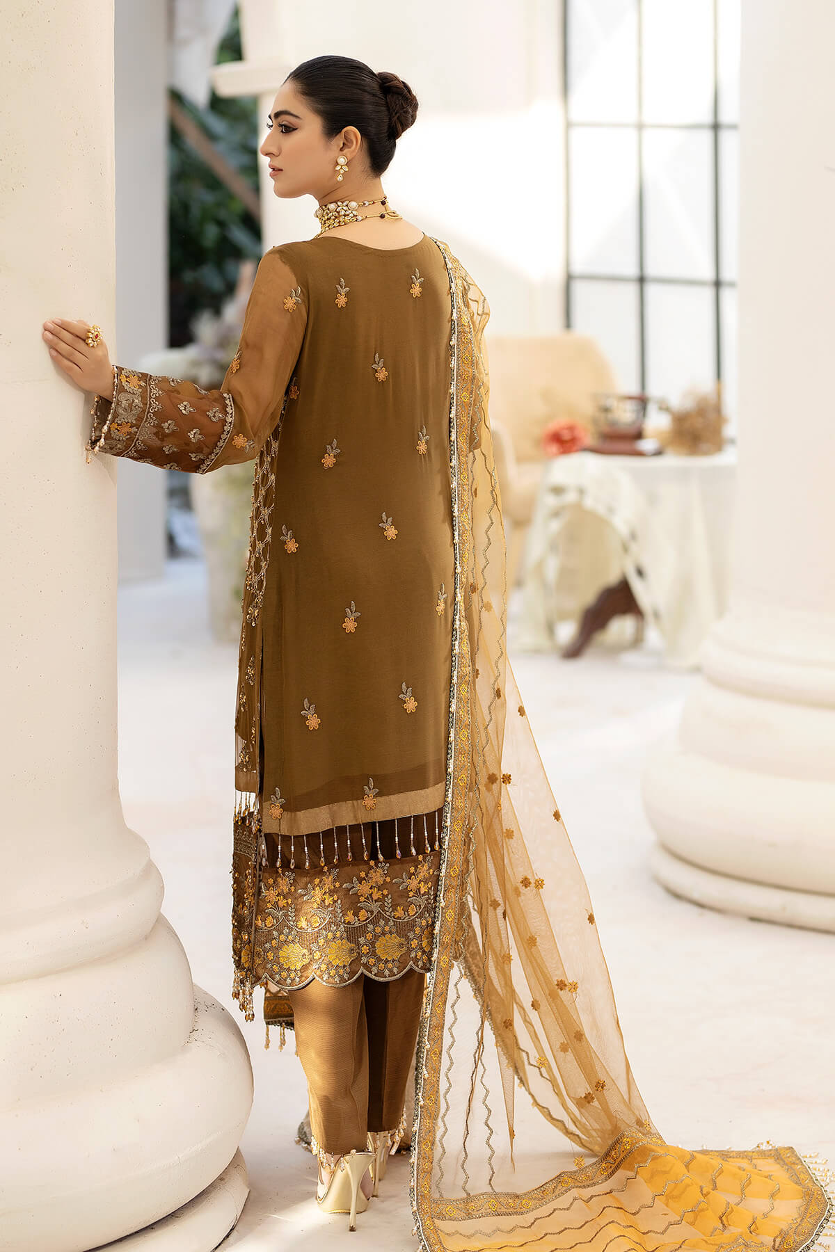Raeesa Premium | Dehleez Formals | DL-1014 Imperial Brew - House Of Anaya