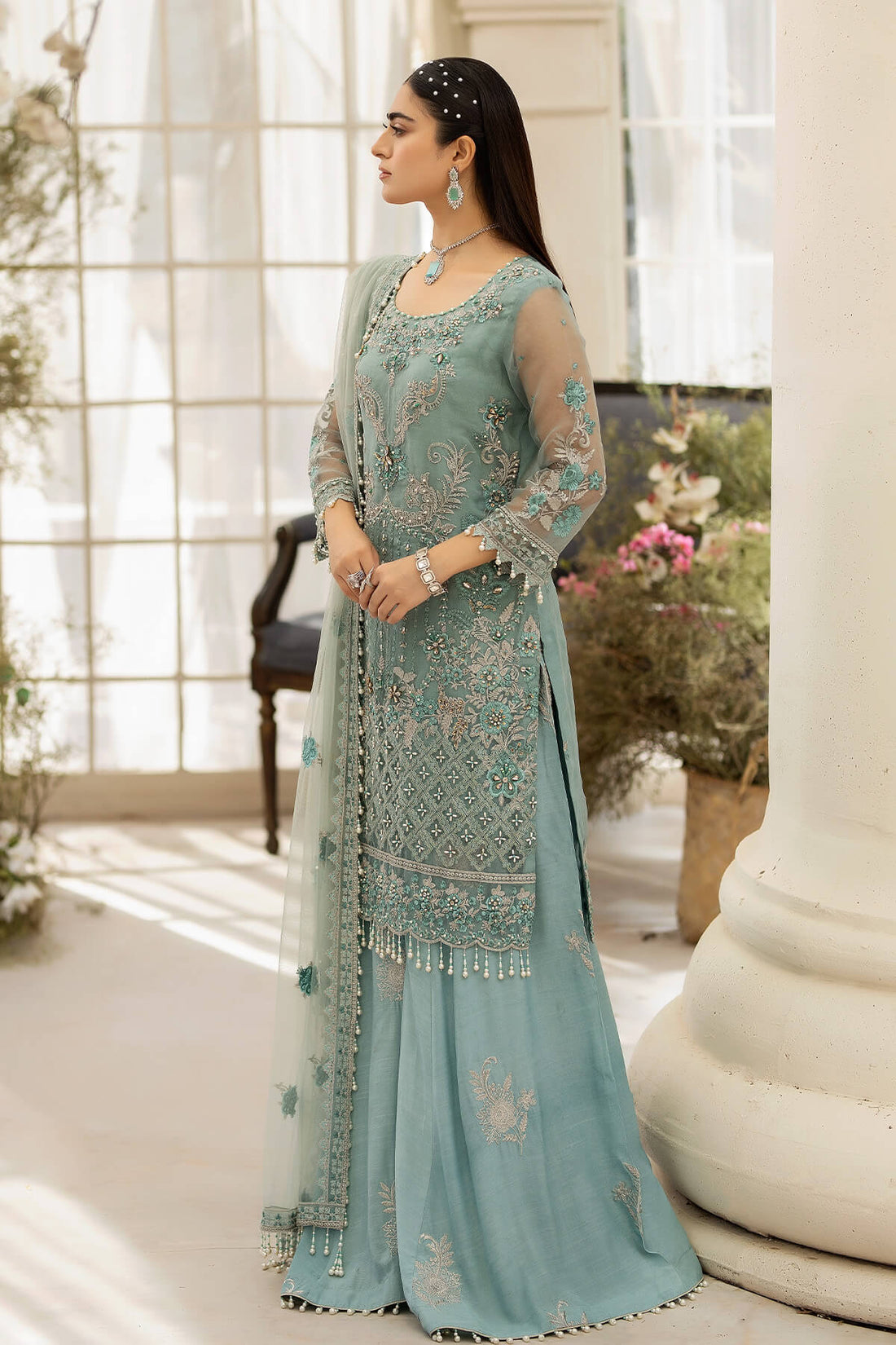 Raeesa Premium | Dehleez Formals | DL-1013 Caribbean Coast - House Of Anaya