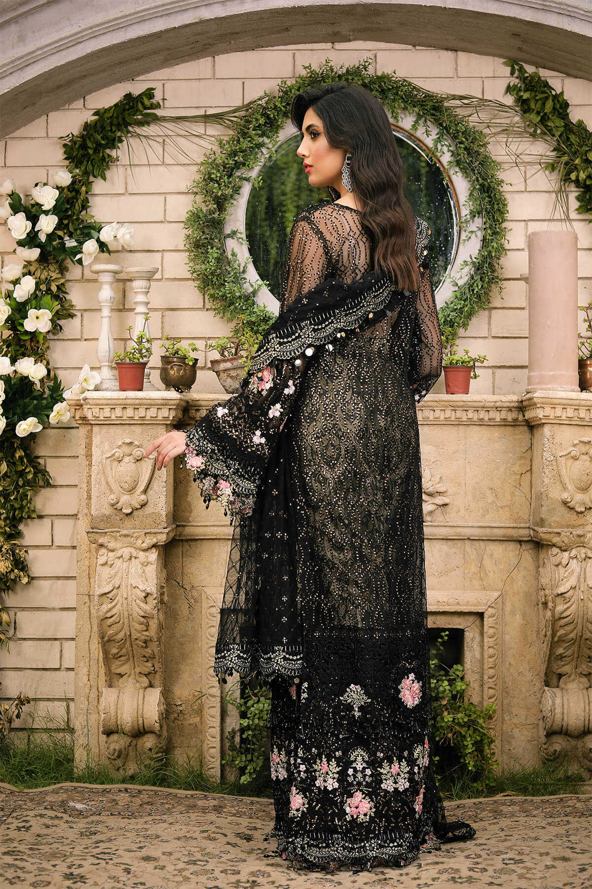 Raeesa Premium | Wajadan Wedding Formals | WD-3 Metal Black - House Of Anaya