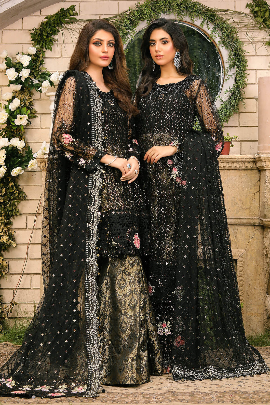Raeesa Premium | Wajadan Wedding Formals | WD-3 Metal Black - House Of Anaya