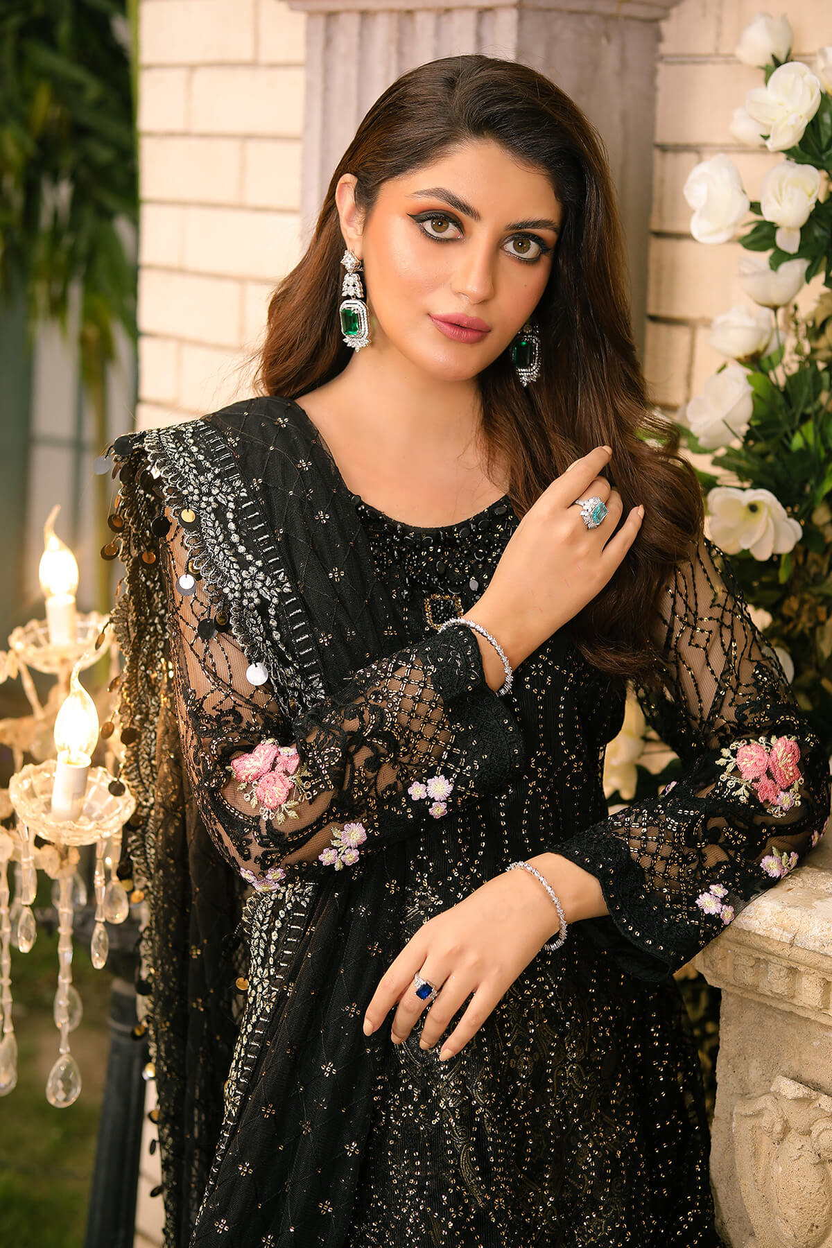 Raeesa Premium | Wajadan Wedding Formals | WD-3 Metal Black - House Of Anaya