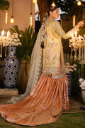Raeesa Premium | Wajadan Wedding Formals | WD-4 Lemon Chiffon - House Of Anaya