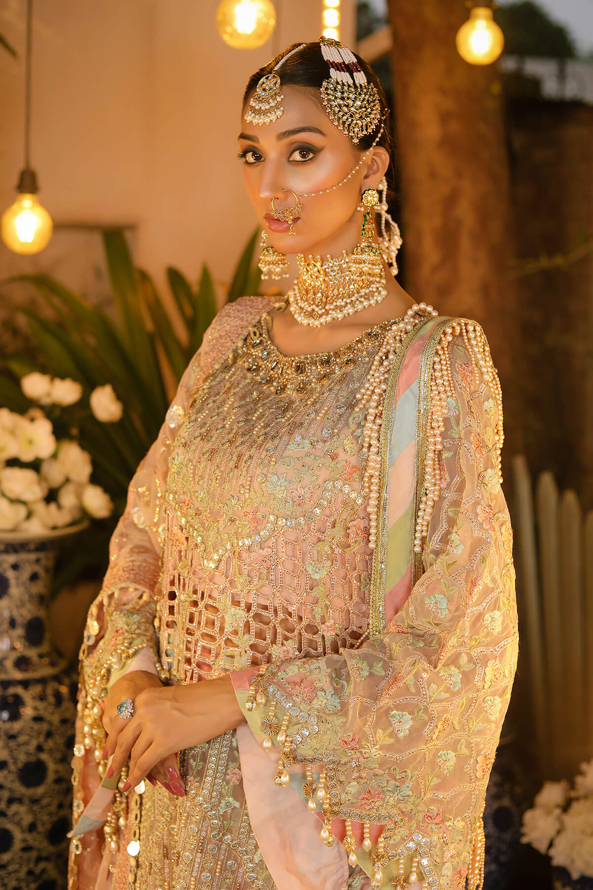 Raeesa Premium | Wajadan Wedding Formals | WD-6 Powder Peach - House Of Anaya
