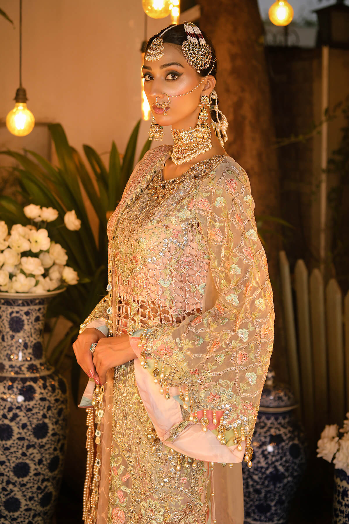 Raeesa Premium | Wajadan Wedding Formals | WD-6 Powder Peach - House Of Anaya