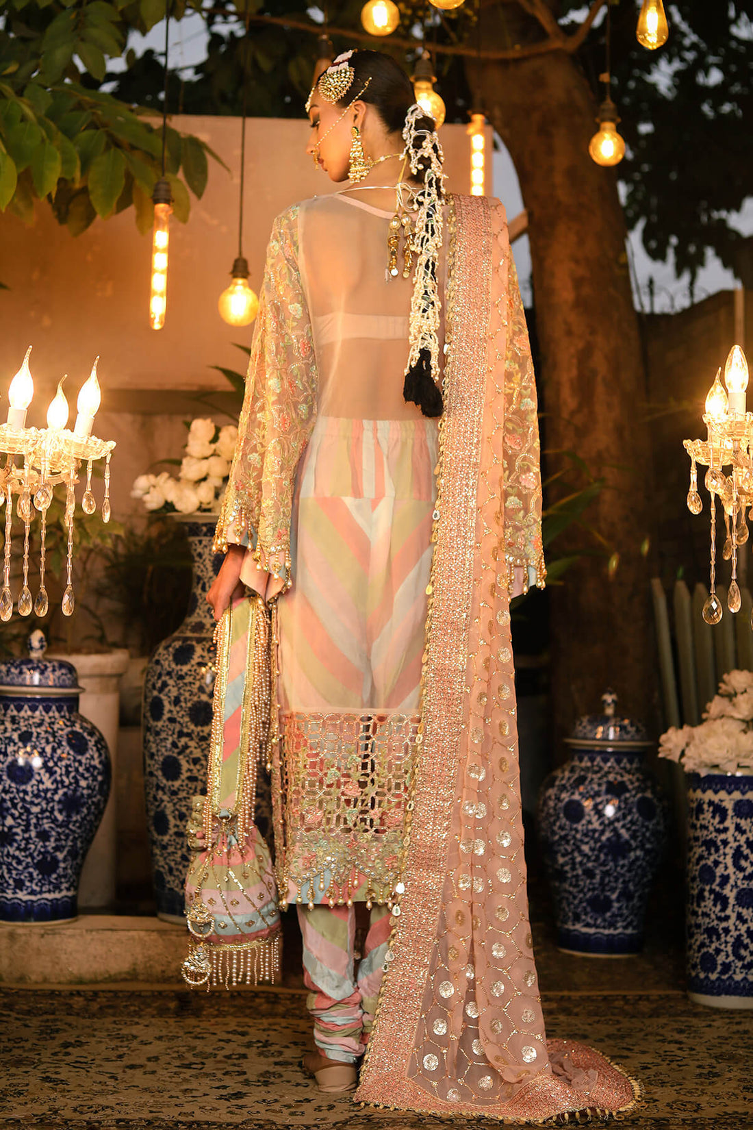 Raeesa Premium | Wajadan Wedding Formals | WD-6 Powder Peach - House Of Anaya