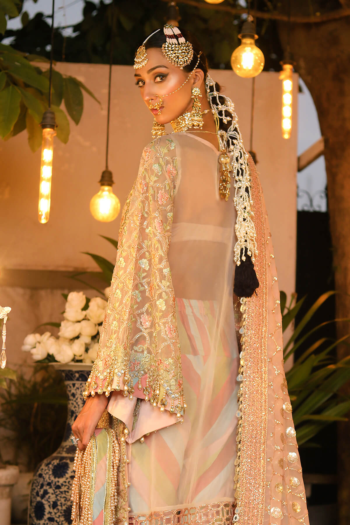 Raeesa Premium | Wajadan Wedding Formals | WD-6 Powder Peach - House Of Anaya