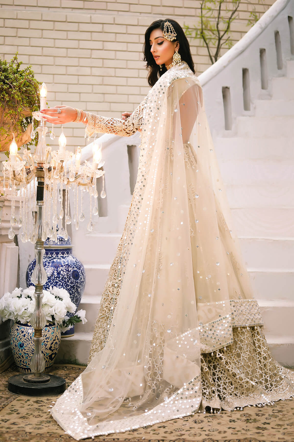 Raeesa Premium | Wajadan Wedding Formals |  WD-1 Pearl White
