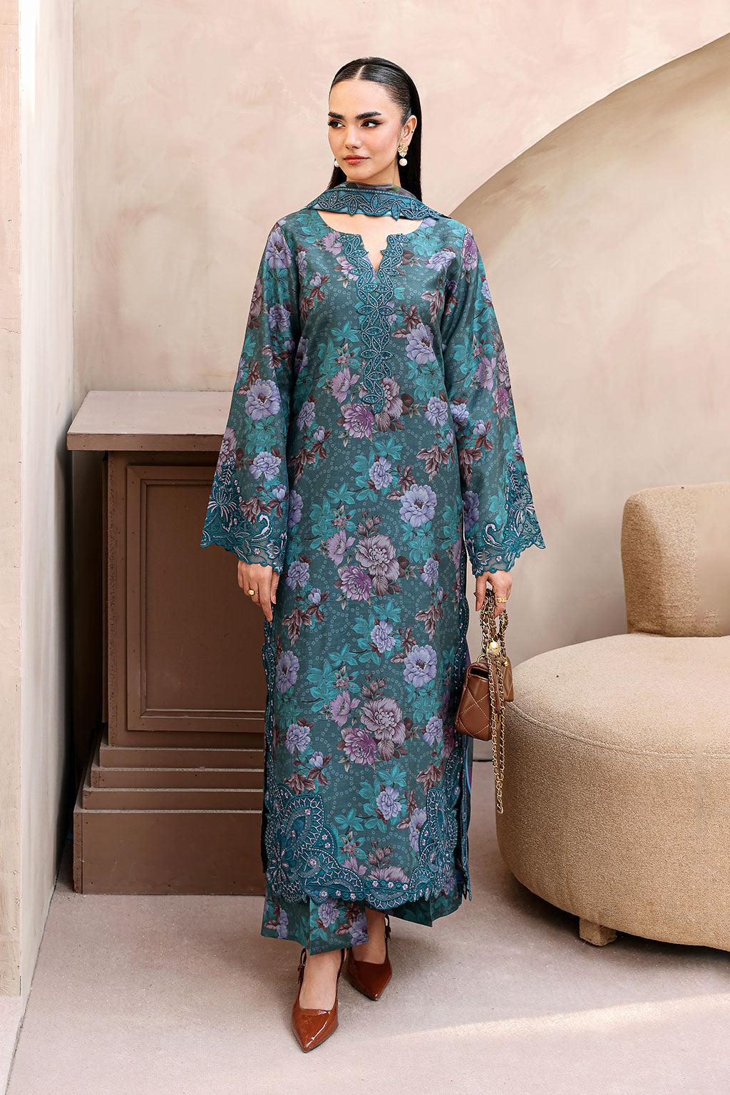 Ramsha | Naqsh Embroidered Rawsilk | RS-03