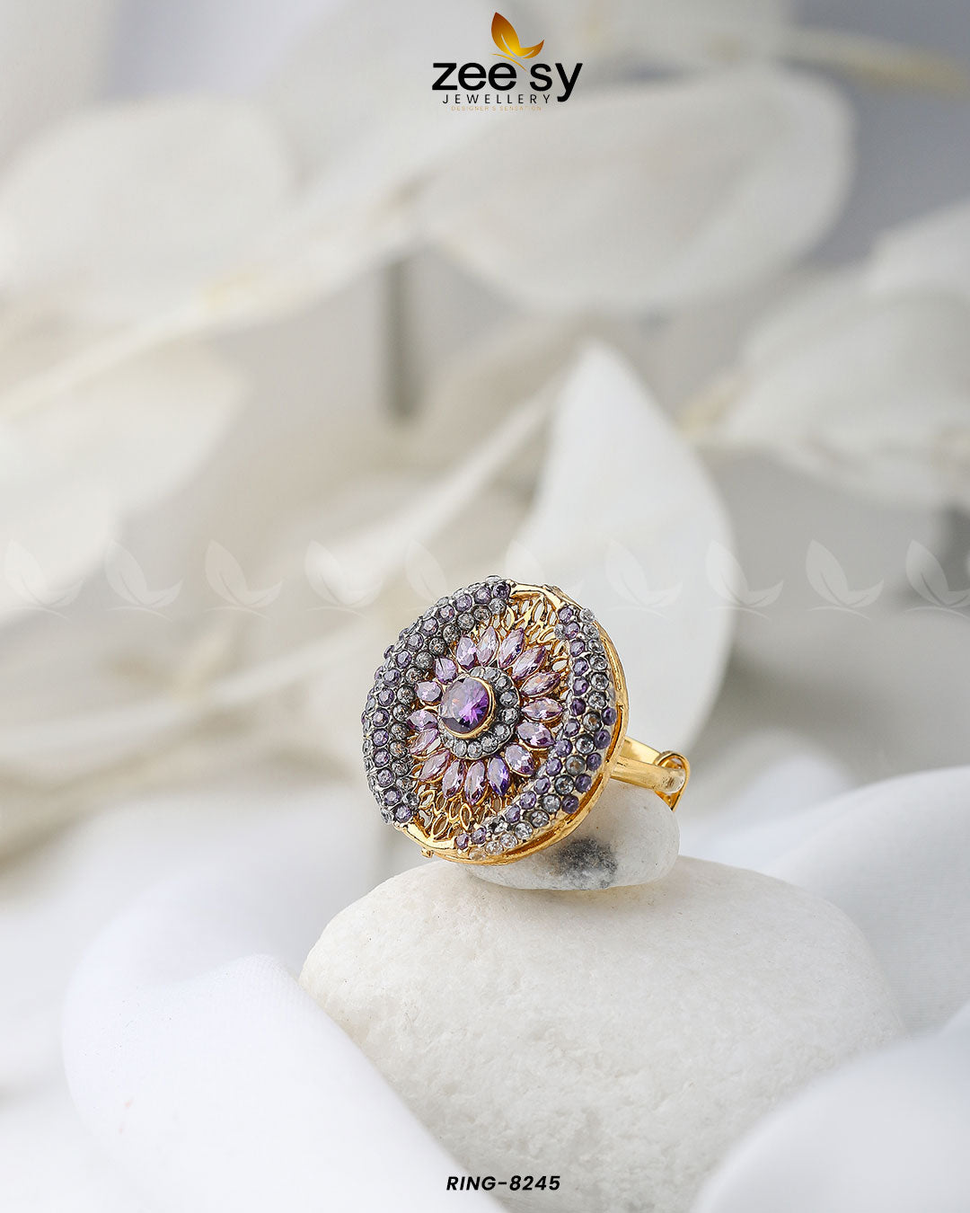 Zircon Cluster Ring-8245 - House Of Zarish
