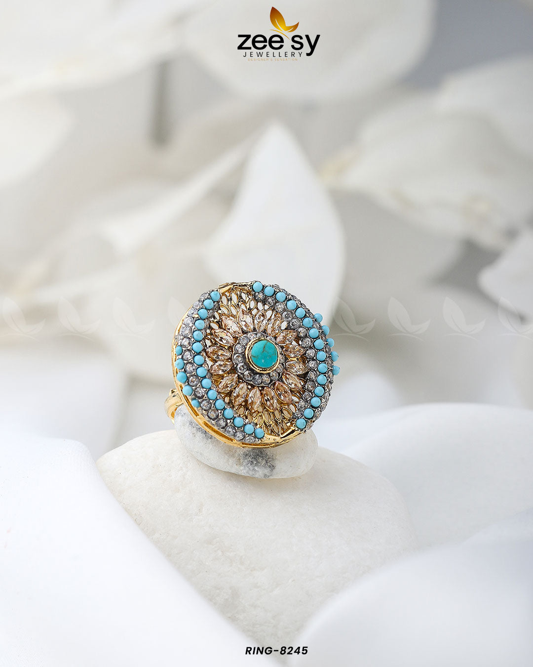 Zircon Cluster Ring-8245 - House Of Zarish