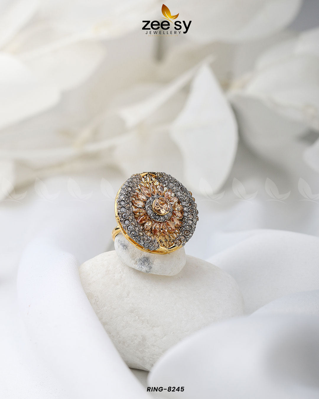 Zircon Cluster Ring-8245 - House Of Zarish