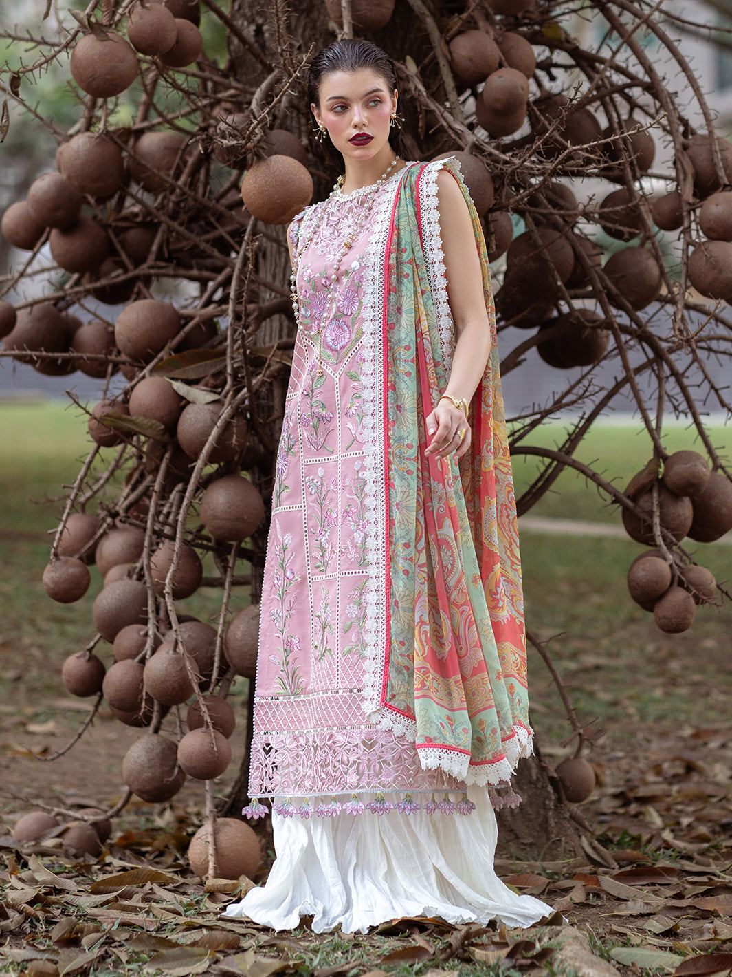 Roheenaz | Dahlia Embroidered Lawn 24 | Peony - House of Zarish