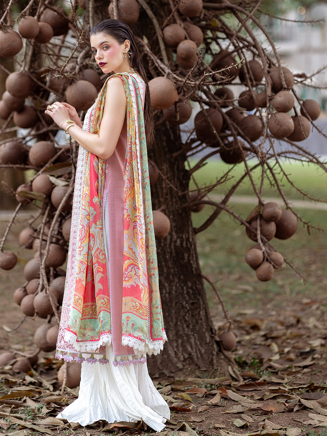 Roheenaz | Dahlia Embroidered Lawn 24 | Peony - House of Zarish