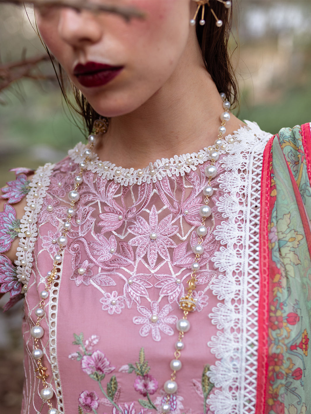 Roheenaz | Dahlia Embroidered Lawn 24 | Peony - House of Zarish