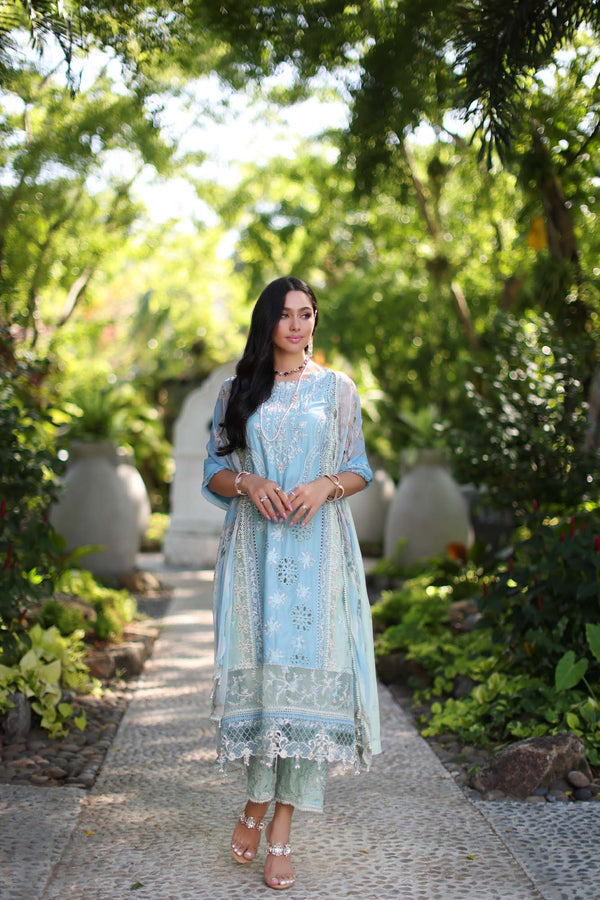 Noor by Saadia Asad | Luxury Chikankari Lawn24 | D2-A Geroze - House Of Anaya