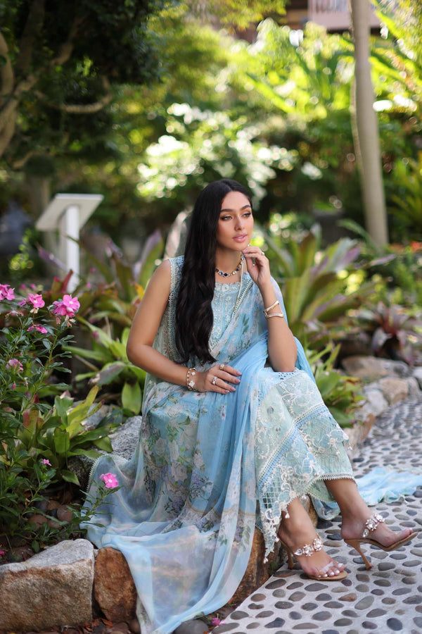 Noor by Saadia Asad | Luxury Chikankari Lawn24 | D2-A Geroze - House Of Anaya