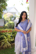 Noor by Saadia Asad | Luxury Chikankari Lawn24 | D9-B Purple - House Of Anaya
