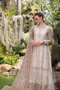 Noor by Saadia Asad | Luxury Chikankari Lawn24 | D3-B Beige Schifli - House Of Anaya