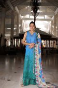 Noor by Saadia Asad | Luxury Chikankari Lawn24 | D5-B Blue Ombre - House Of Anaya