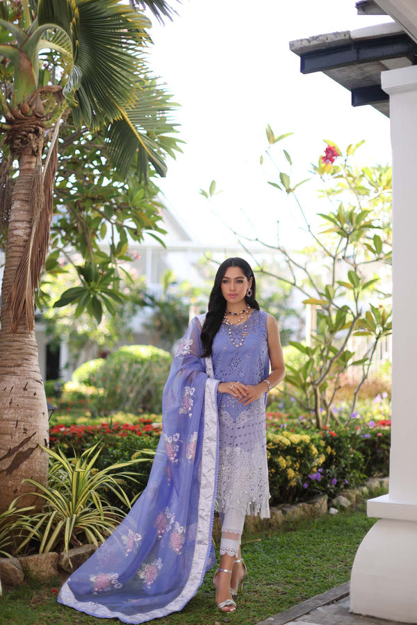 Noor by Saadia Asad | Luxury Chikankari Lawn24 | D9-B Purple - House Of Anaya