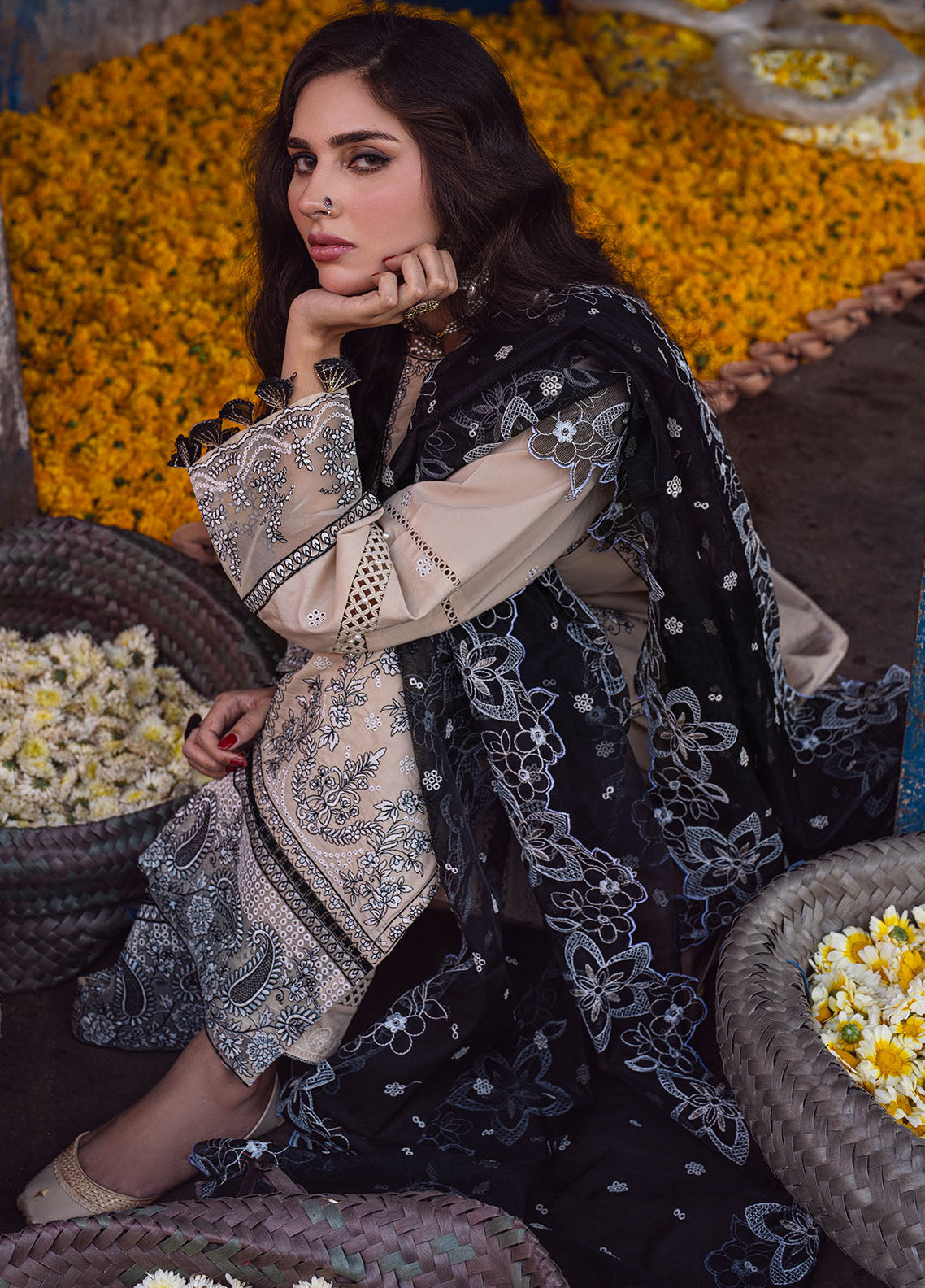 Sahane | Sahakari Chikankari Lawn Edit 24 | Ghazal - House of Zarish