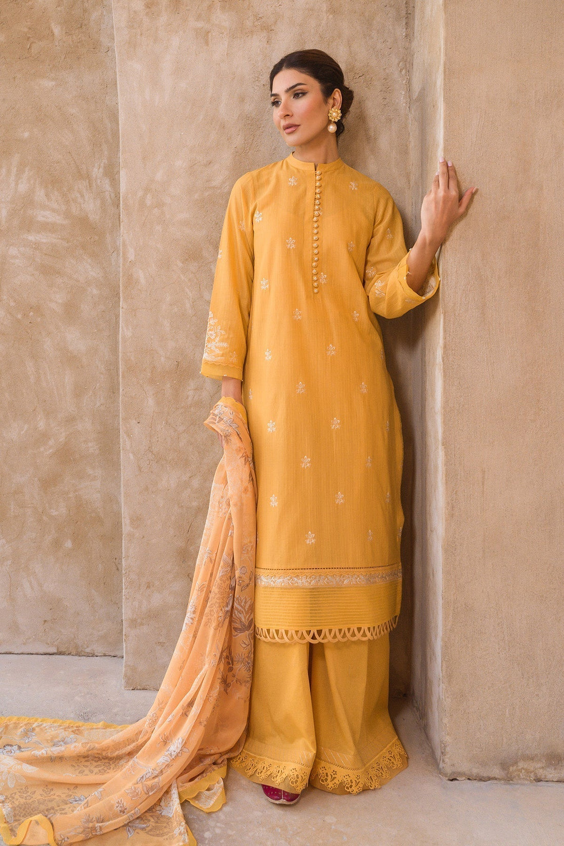 Sahar | Mirage Spring Luxury 24 | Slub Lawn 3 Piece (Embroidered) - House of Zarish